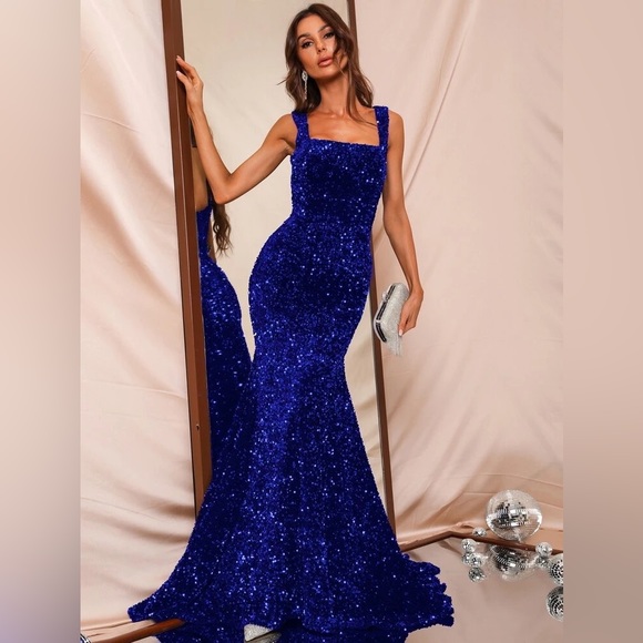 Royal Blue Mermaid Gown - Picture 1 of 11